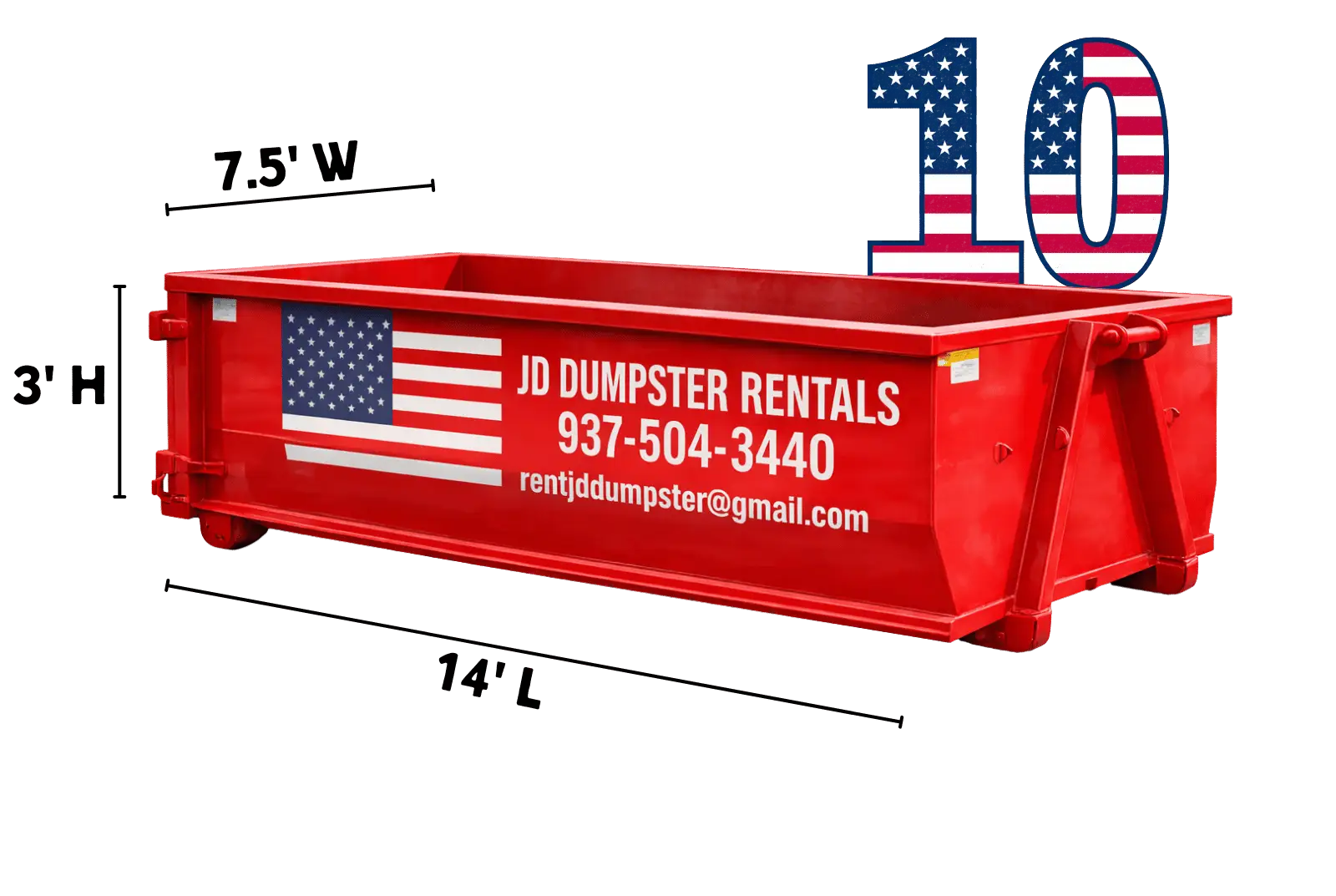JD Dumpster Rentals 10 yard dumpster