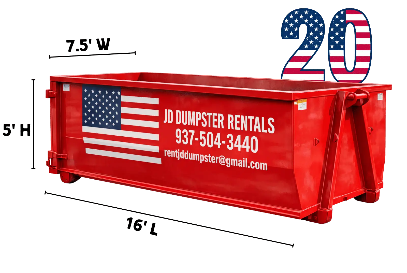 JD Dumpster Rentals 20 yard dumpster